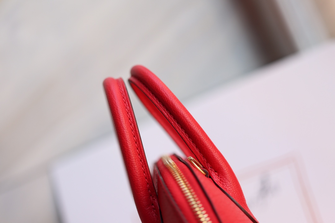 에르메스 미니 볼리드백 레드 금장 염소가죽